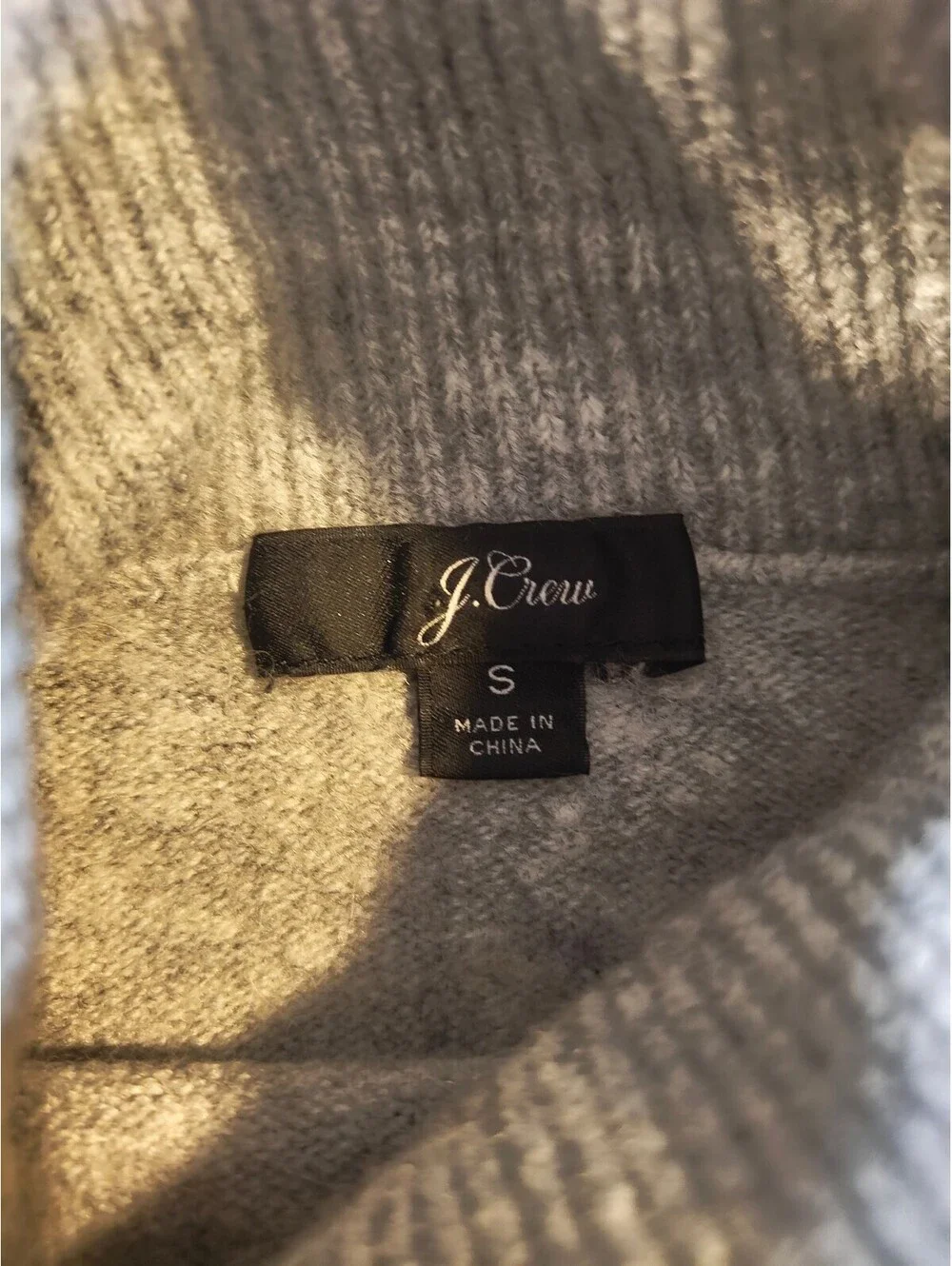 J.Crew Women Small Gray Turtleneck Sweater Raglan Sleeve High Low Side Slit Knit